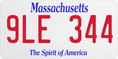 MA license plate 9LE344