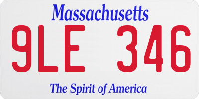 MA license plate 9LE346