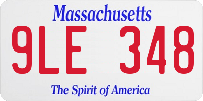 MA license plate 9LE348