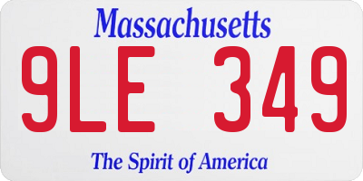 MA license plate 9LE349