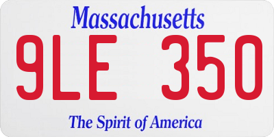 MA license plate 9LE350