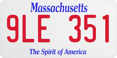 MA license plate 9LE351