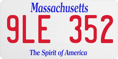 MA license plate 9LE352