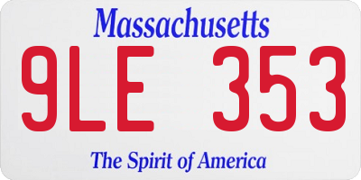 MA license plate 9LE353