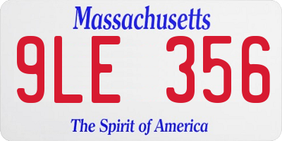 MA license plate 9LE356