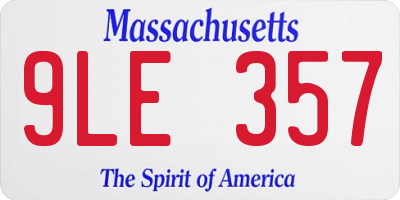 MA license plate 9LE357