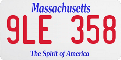MA license plate 9LE358