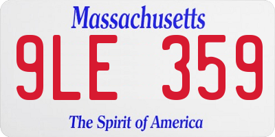 MA license plate 9LE359