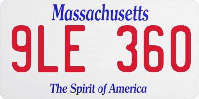 MA license plate 9LE360