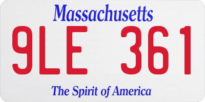 MA license plate 9LE361