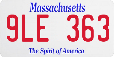 MA license plate 9LE363