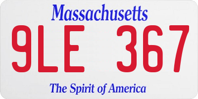 MA license plate 9LE367