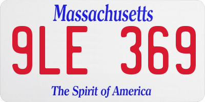 MA license plate 9LE369