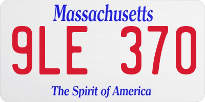 MA license plate 9LE370