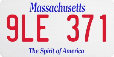 MA license plate 9LE371