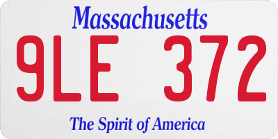 MA license plate 9LE372