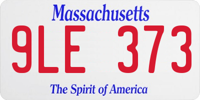 MA license plate 9LE373