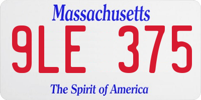 MA license plate 9LE375