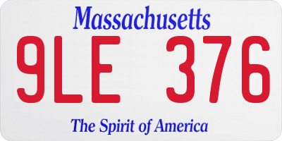 MA license plate 9LE376