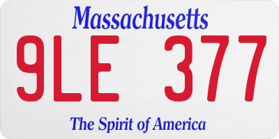 MA license plate 9LE377