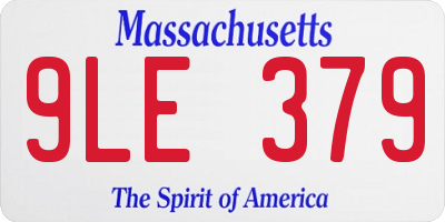 MA license plate 9LE379