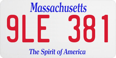 MA license plate 9LE381