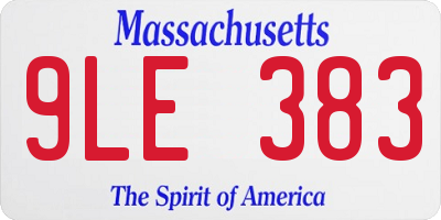 MA license plate 9LE383