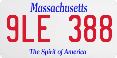 MA license plate 9LE388