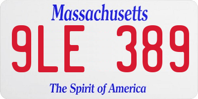 MA license plate 9LE389