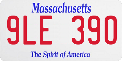 MA license plate 9LE390