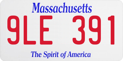 MA license plate 9LE391