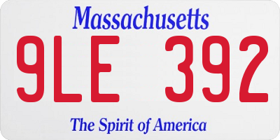 MA license plate 9LE392