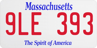 MA license plate 9LE393