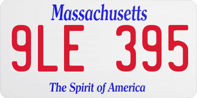 MA license plate 9LE395