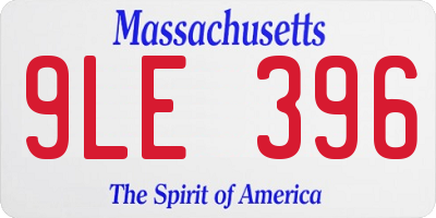 MA license plate 9LE396