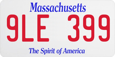 MA license plate 9LE399