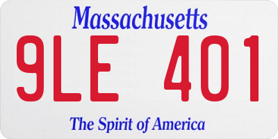 MA license plate 9LE401
