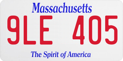 MA license plate 9LE405