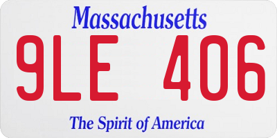 MA license plate 9LE406
