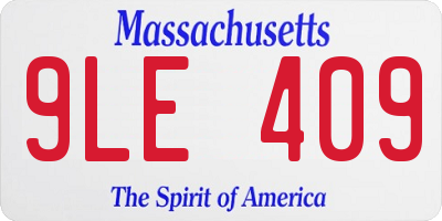 MA license plate 9LE409