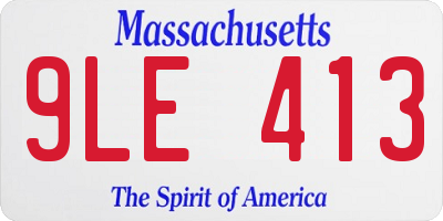 MA license plate 9LE413