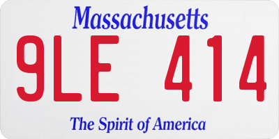 MA license plate 9LE414