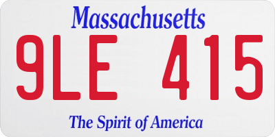 MA license plate 9LE415