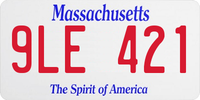 MA license plate 9LE421