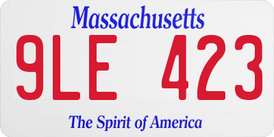 MA license plate 9LE423