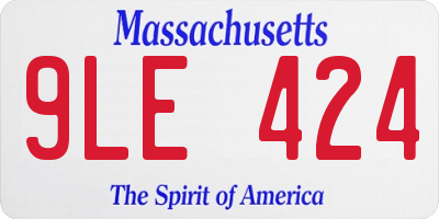 MA license plate 9LE424