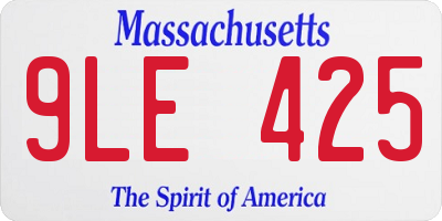 MA license plate 9LE425
