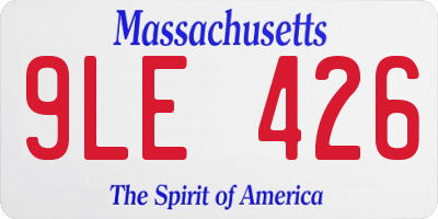 MA license plate 9LE426