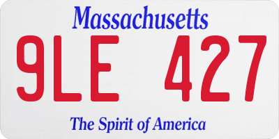 MA license plate 9LE427