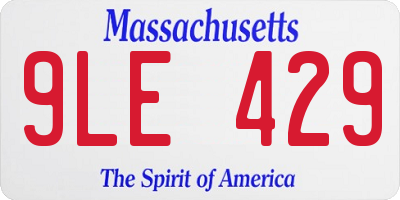 MA license plate 9LE429